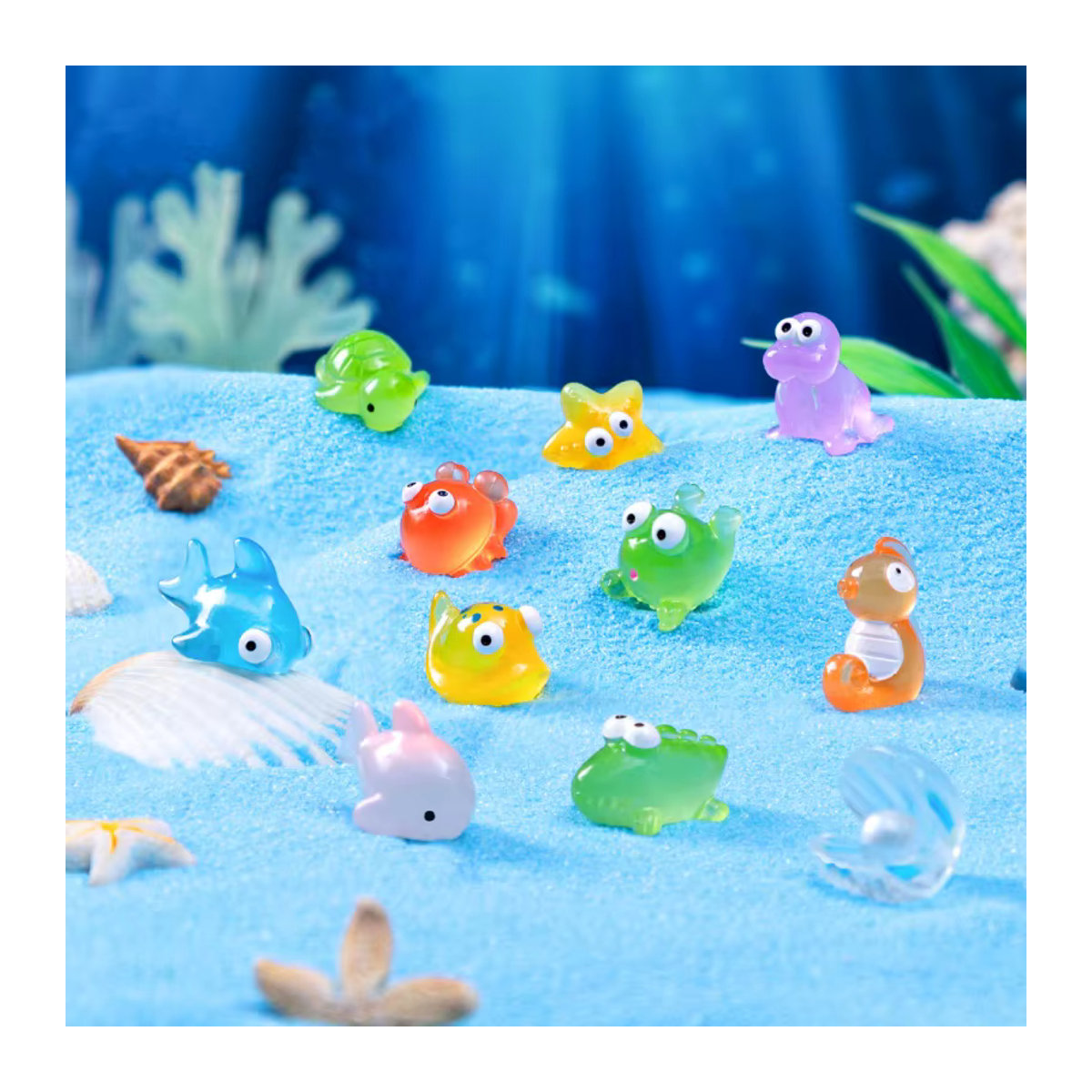 XMSJ Mini-Meeresfiguren aus Kunstharz in Mehrfarbig für dein DIY Aquarium und Mikro-Gartenlandschaften - Bild 2