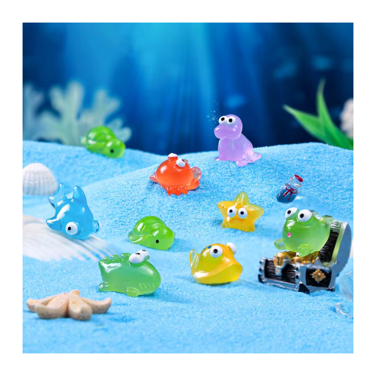 XMSJ Mini-Meeresfiguren aus Kunstharz in Mehrfarbig für dein DIY Aquarium und Mikro-Gartenlandschaften - Bild 3