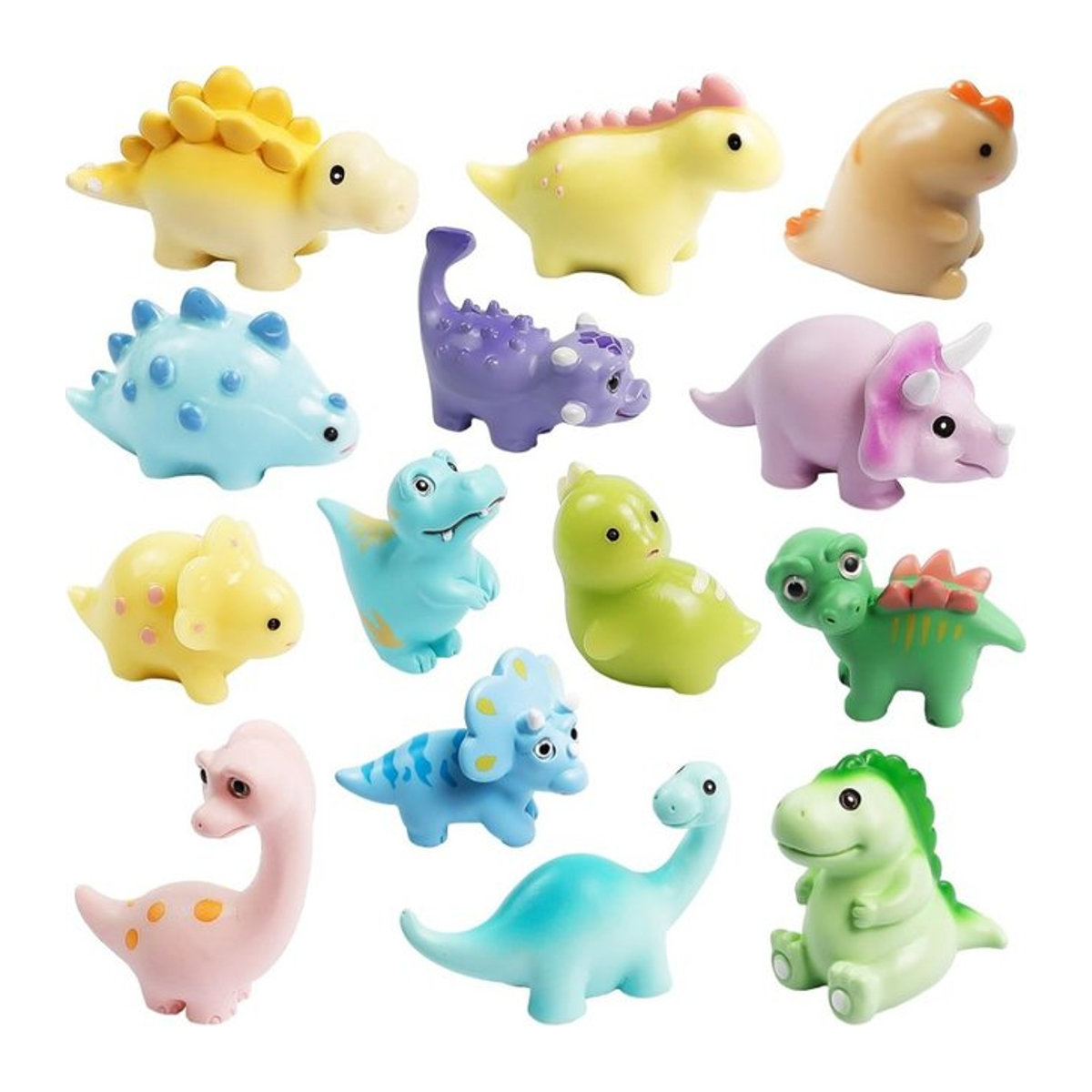 XMSJ Miniatur Dinosaurier Figuren aus Kunstharz, mehrfarbige Tier-Miniaturen für Puppenhäuser und Dekorationen - Bild 1