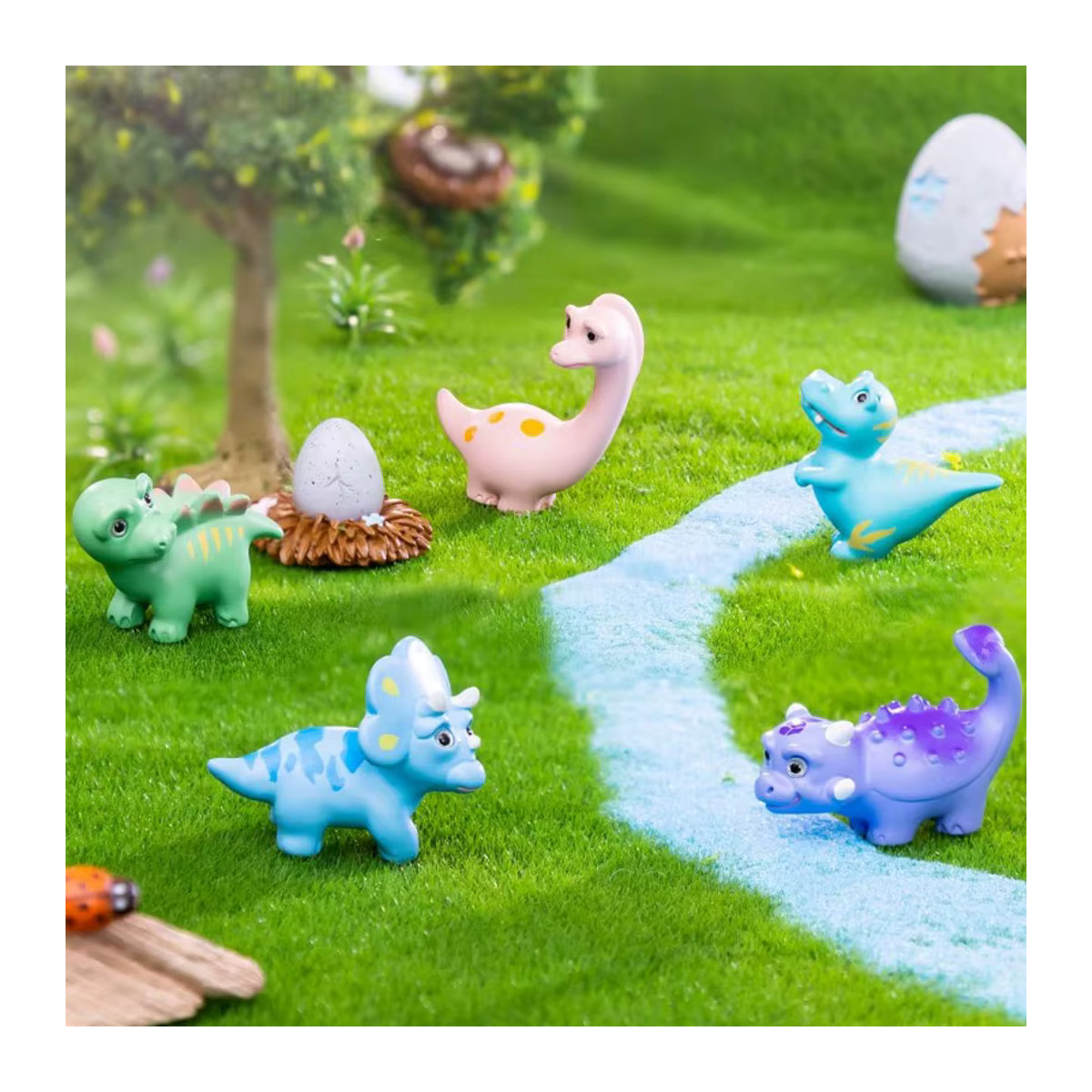 XMSJ Miniatur Dinosaurier Figuren aus Kunstharz, mehrfarbige Tier-Miniaturen für Puppenhäuser und Dekorationen - Bild 2