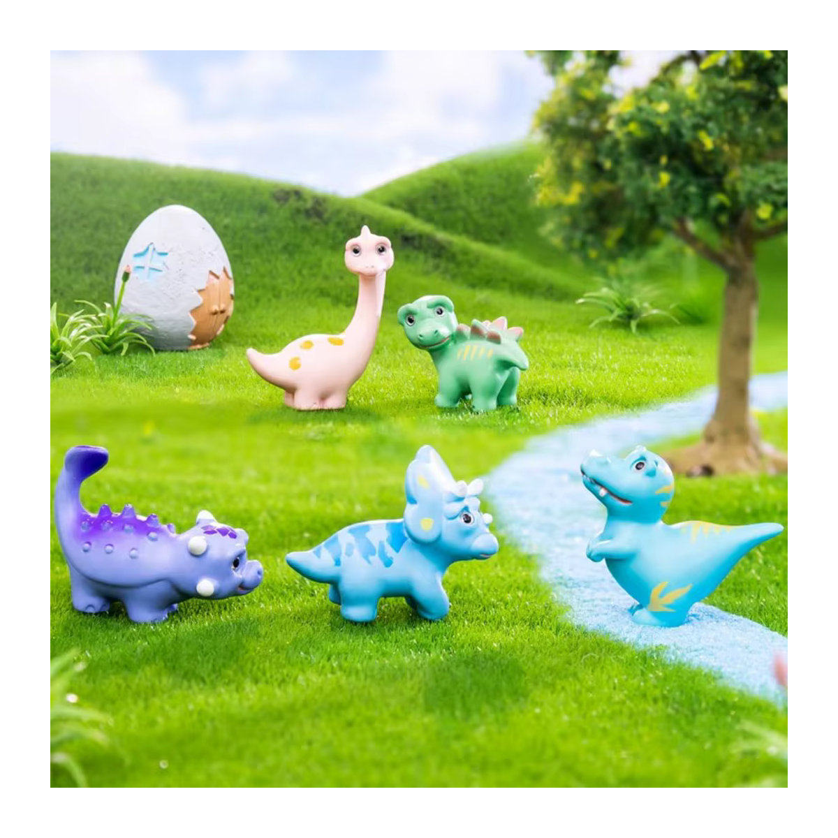 XMSJ Miniatur Dinosaurier Figuren aus Kunstharz, mehrfarbige Tier-Miniaturen für Puppenhäuser und Dekorationen - Bild 3