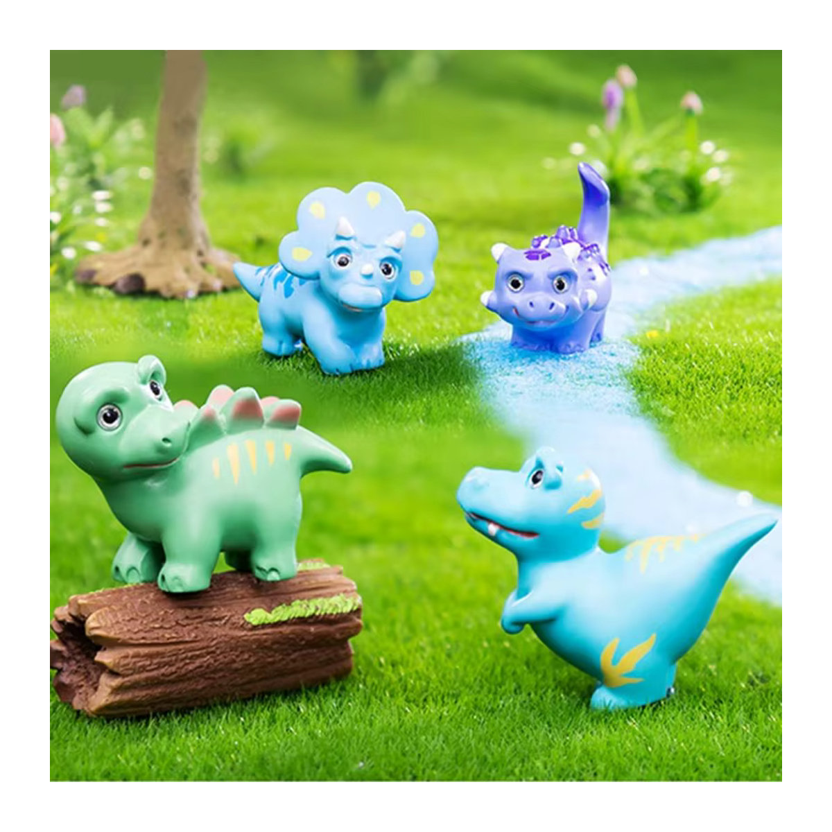 XMSJ Miniatur Dinosaurier Figuren aus Kunstharz, mehrfarbige Tier-Miniaturen für Puppenhäuser und Dekorationen - Bild 4