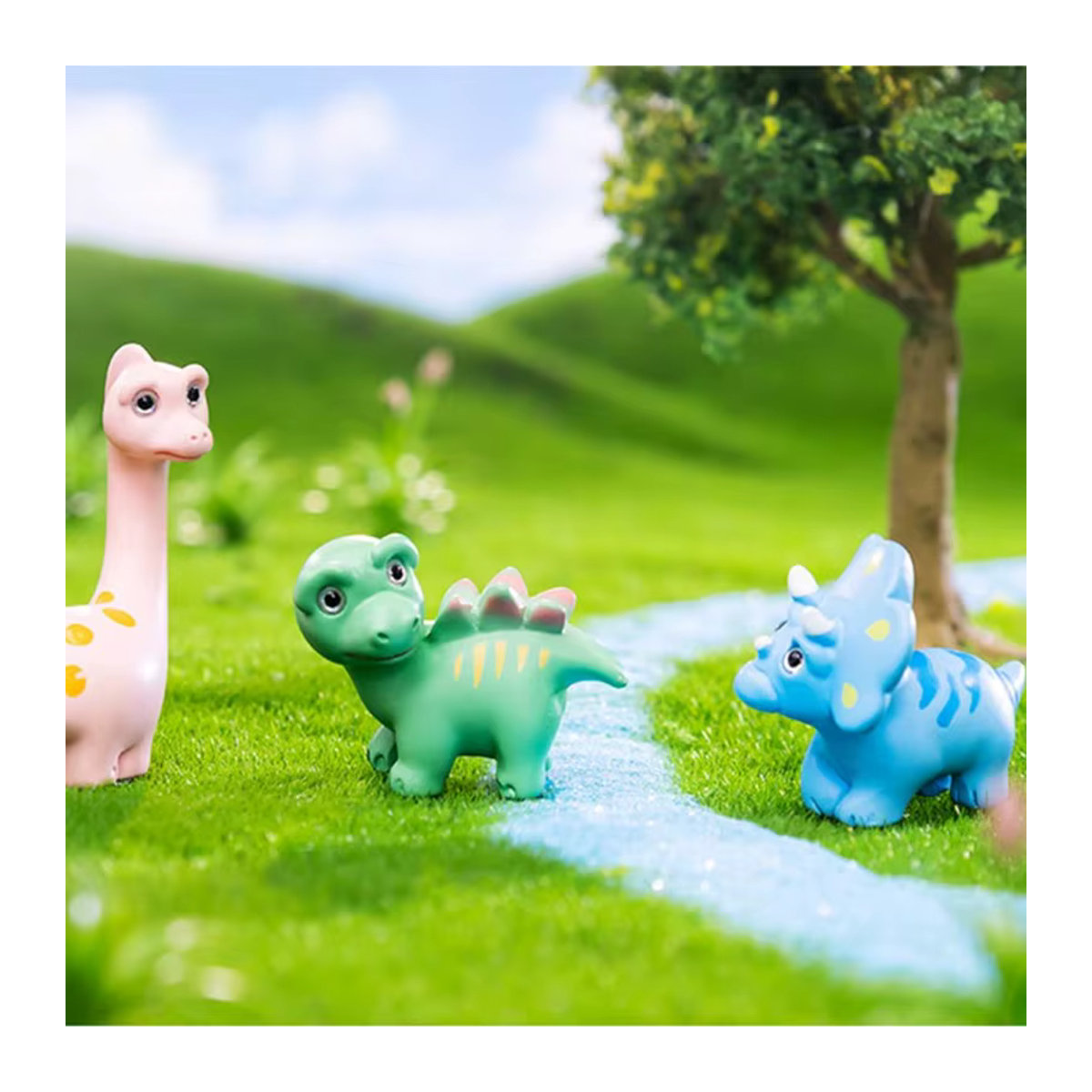 XMSJ Miniatur Dinosaurier Figuren aus Kunstharz, mehrfarbige Tier-Miniaturen für Puppenhäuser und Dekorationen - Bild 5