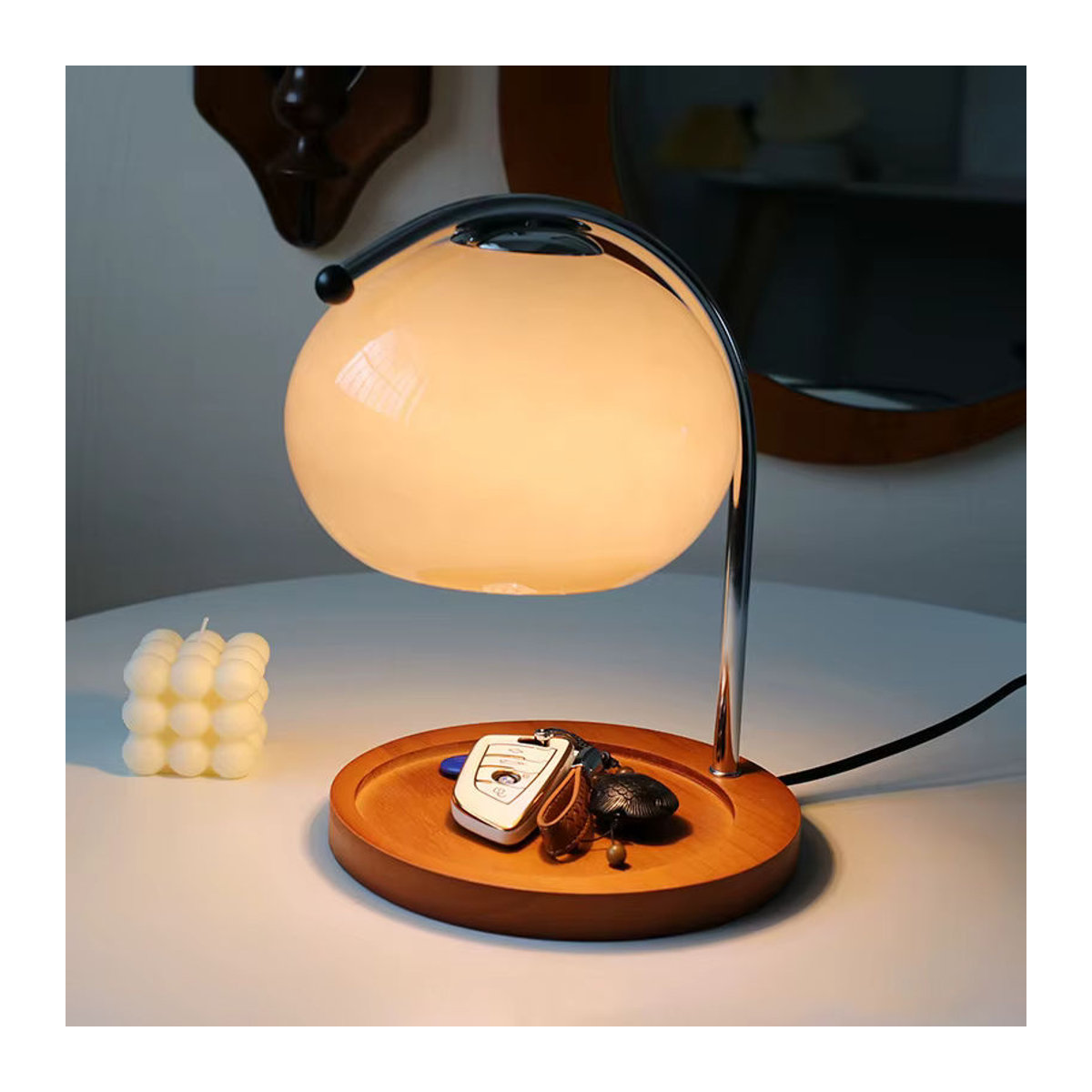 XMSJ Mittelalterliche Glas-Tischlampe Ins Wind in Orange und Mehrfarbig als Vintage Aromatherapie-Kerzenhalter für Votivkerzen zur Dekoration - Bild 2
