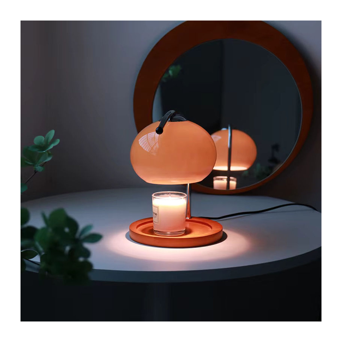 XMSJ Mittelalterliche Glas-Tischlampe Ins Wind in Orange und Mehrfarbig als Vintage Aromatherapie-Kerzenhalter für Votivkerzen zur Dekoration - Bild 4