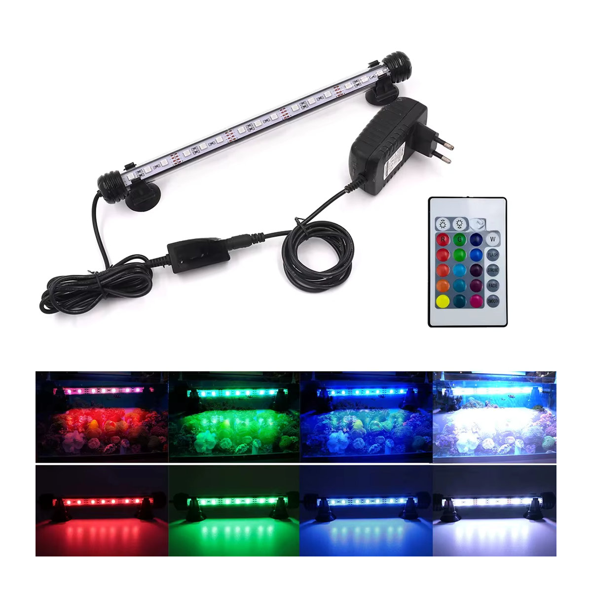 XUNATA 12V RGB Aquariumlicht mit Fernbedienung, wasserdichte Unterwasser-Tauchlampe für Wasserpflanzen und Amphibien - Bild 5