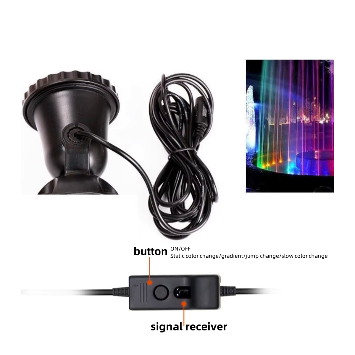 XUNATA IP68 Wasserdichte LED Unterwasser Lampe mit Bluetooth APP Fernbedienung in Bunt für Schwimmbad, Teich und Aquarium - Bild 2