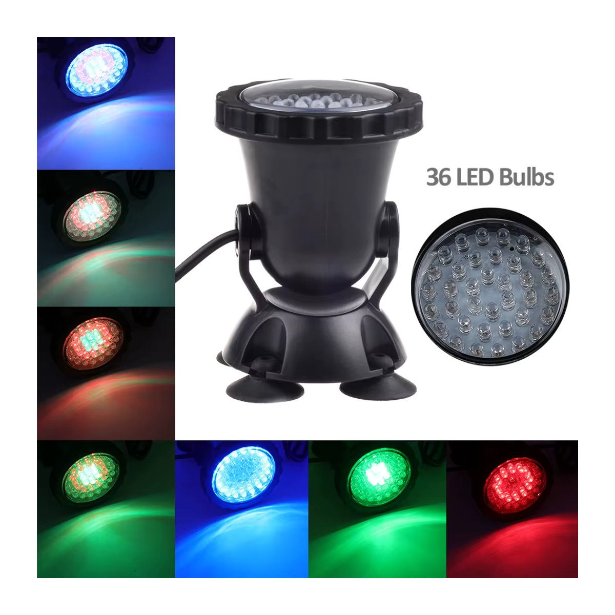 XUNATA IP68 Wasserdichte LED Unterwasser Lampe mit Bluetooth APP Fernbedienung in Bunt für Schwimmbad, Teich und Aquarium - Bild 3