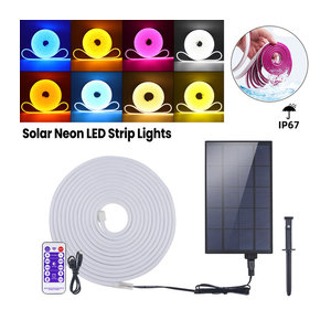 XUNATA LED Neon Streifen Solar Lampe 12V Outdoor Wasserdicht mit 120 LEDs/m für Garten und Dekoration