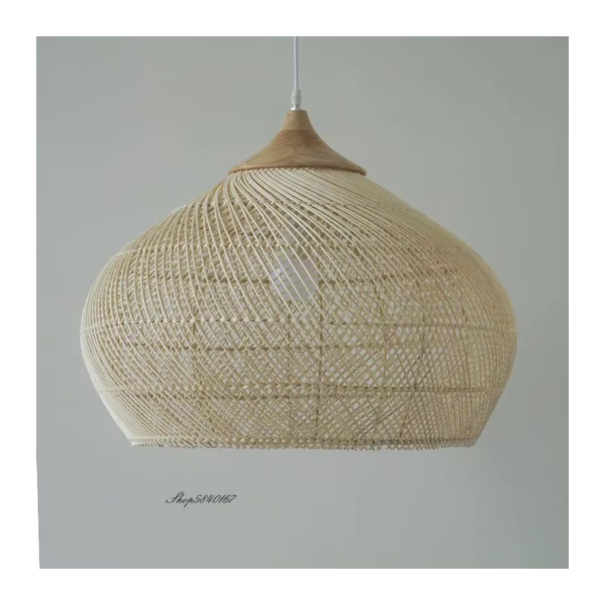 XunShiNi Rattan Pendelleuchte im Bohemian Stil, Korbleuchte in Braun für Esszimmer und Restaurant - Bild 2