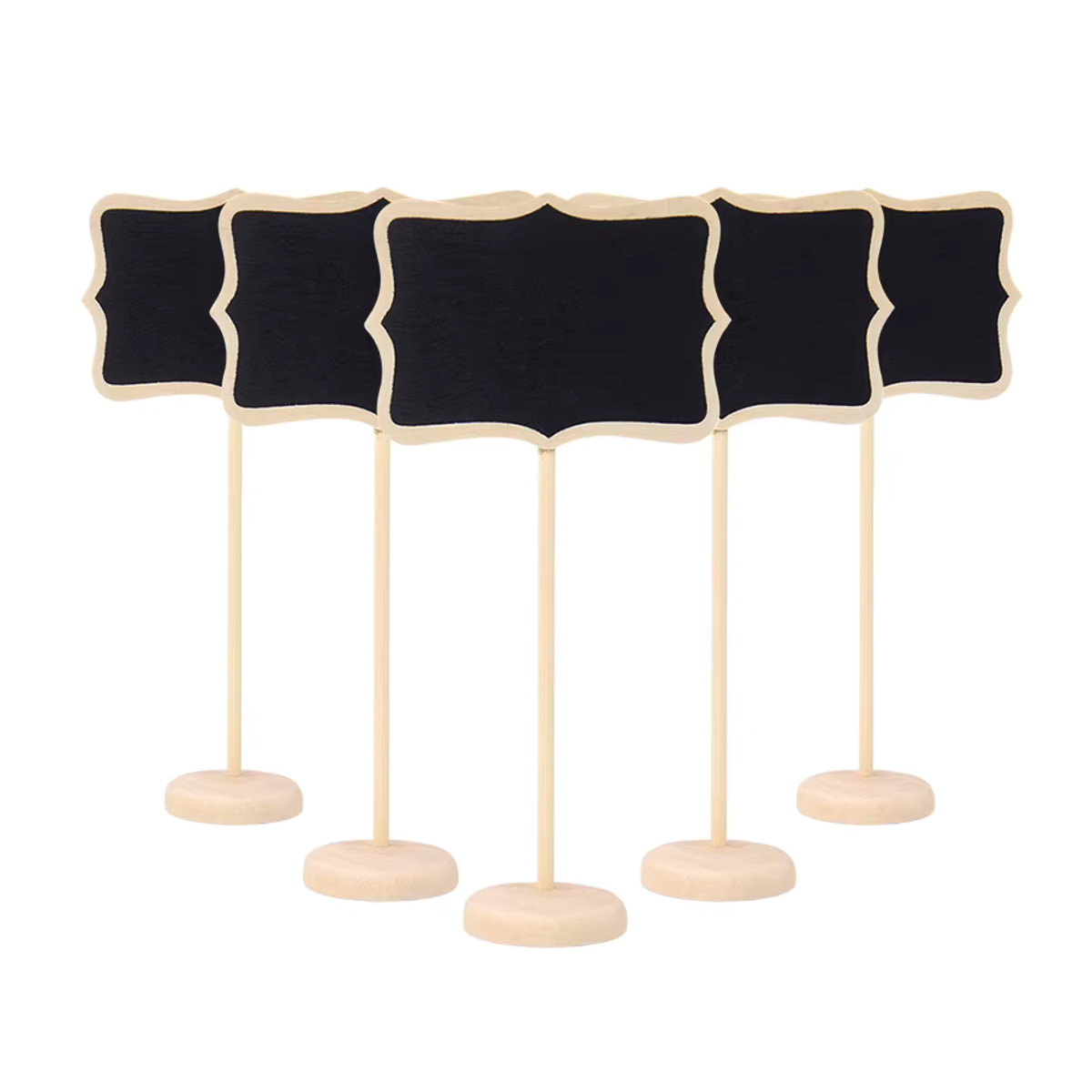 xunyihappy Mini Holz Tafel als Tischkarte und Buffet Etiketten für Hochzeit oder Geburtstag in Braun und Schwarz - Bild 2