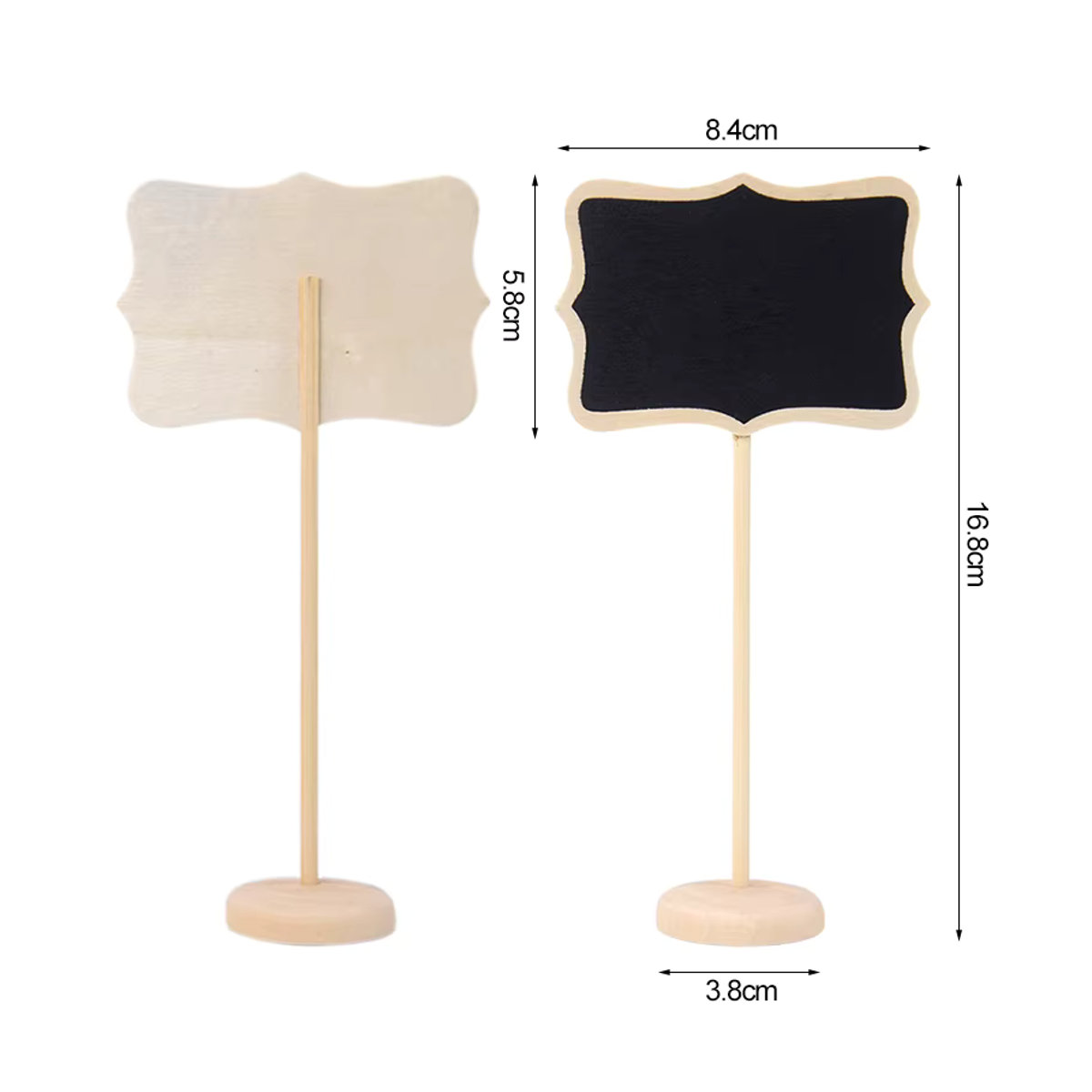 xunyihappy Mini Holz Tafel als Tischkarte und Buffet Etiketten für Hochzeit oder Geburtstag in Braun und Schwarz - Bild 4