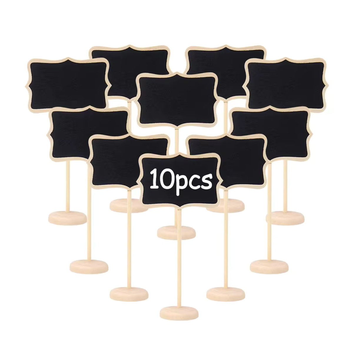 xunyihappy Mini Holz Tafel als Tischkarte und Buffet Etiketten für Hochzeit oder Geburtstag in Braun und Schwarz - Bild 7