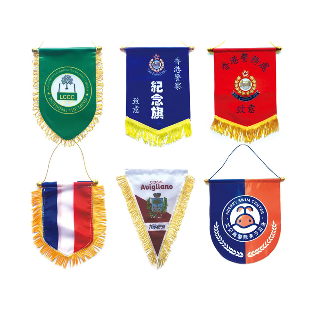 xvggdg Individuelles quadratisches Flaggenbanner mit Logo als hängender Wimpel aus Textil in Gelb und Mehrfarbig - Bild 2
