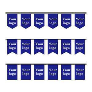 xvggdg Wimpelkette aus Stoff in Blau mit geometrischem Design, 10 Meter dekorative Textil-Girlande für Geburtstag und Hochzeit