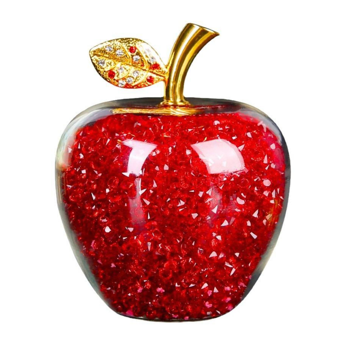 XYKK01 Kristall-Apfel Dekoration in Rot aus Glas und Kunstharz - Bild 1