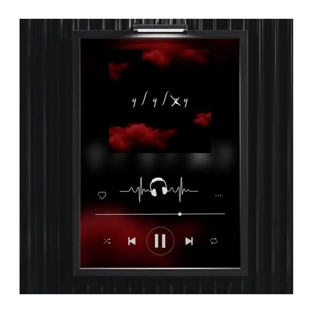 Y-Yan B-Block Musik Poster als abstrakte Leinwandmalerei in Schwarz für deine Wanddekoration - Bild 1