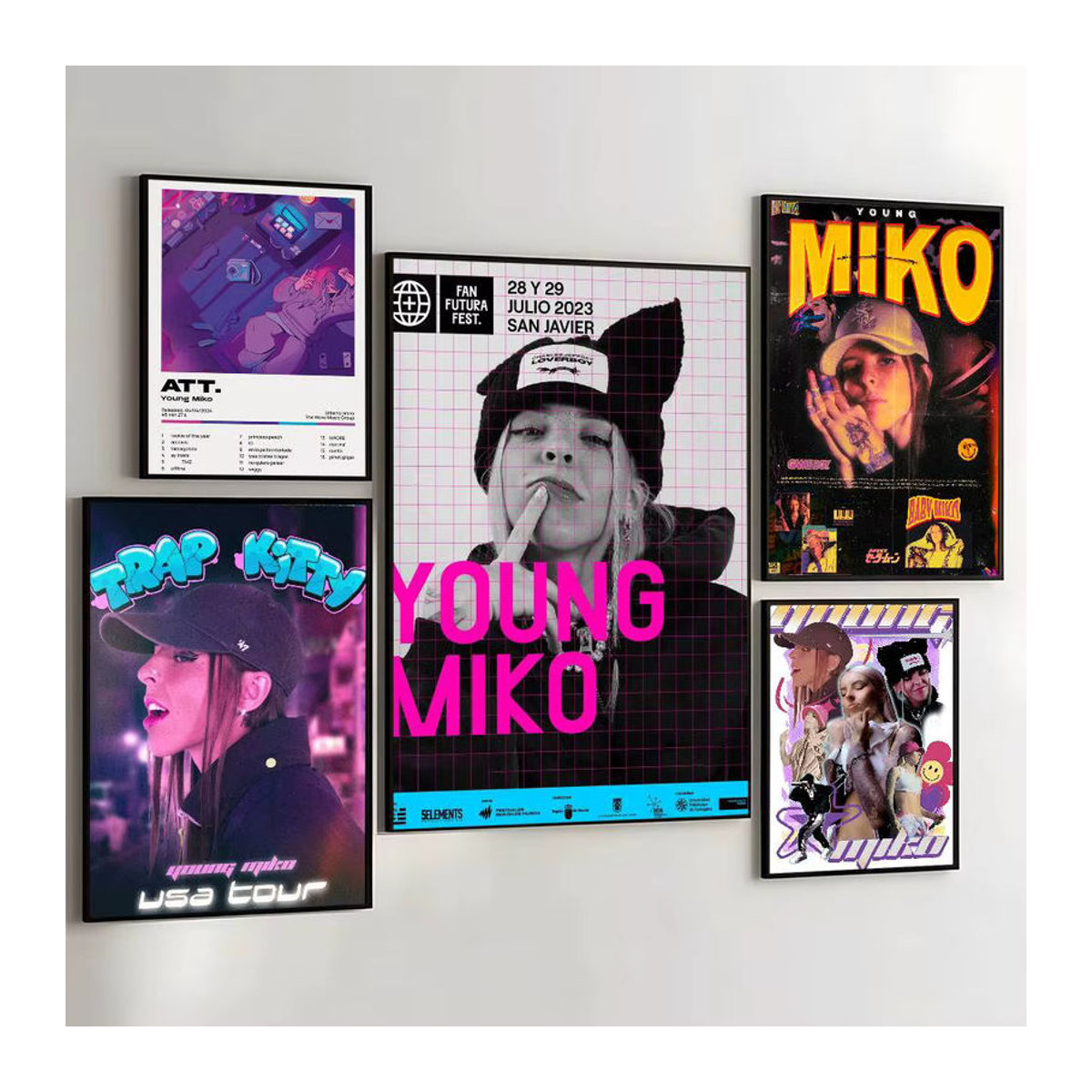 Y-Young Miko Poster Kunst Porträt auf Papier, mehrfarbig, Hochformat, Rahmenlos - Bild 3