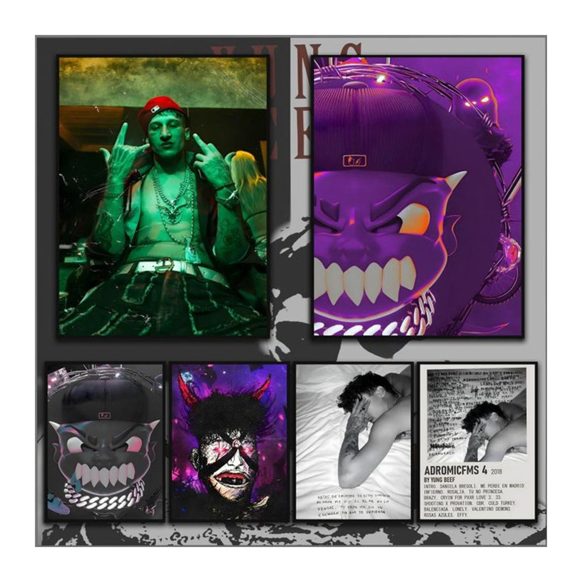 Y-Yung Beef Poster HD Art Wanddeko wasserfest, mehrfarbig und schwarz, rechteckiges Porträt für Wohnzimmer und Schlafzimmer - Bild 1