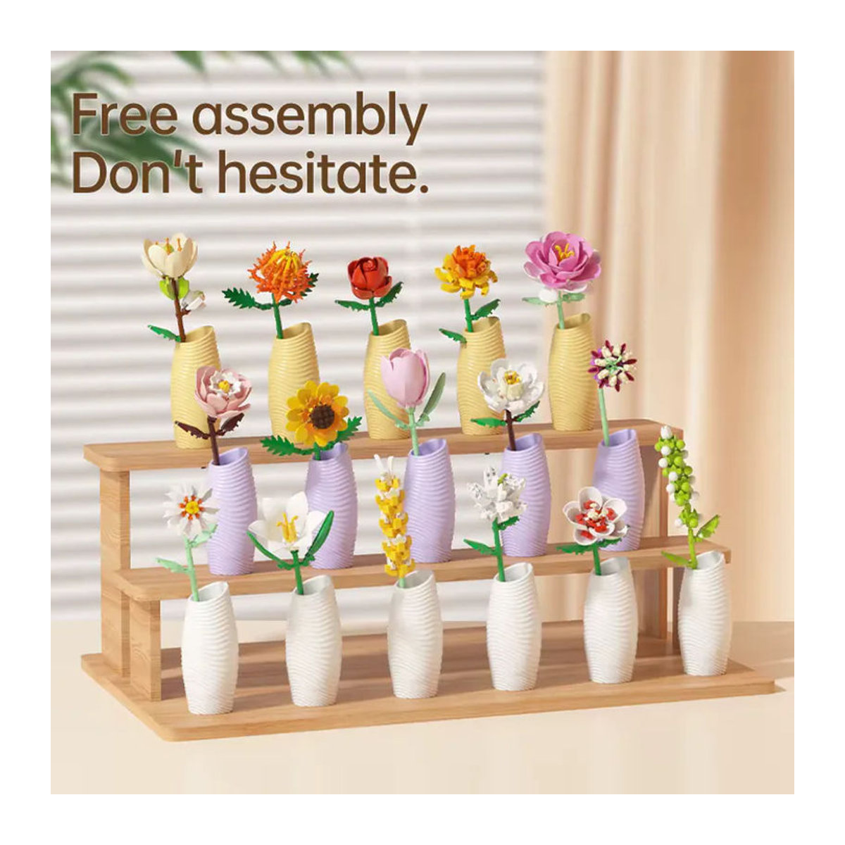 Yaafun DIY Blumen-Bausteine Set mit 16 verschiedenen Stilen als florale Dekoration in Mehrfarbig für Kinder und Erwachsene - Bild 2