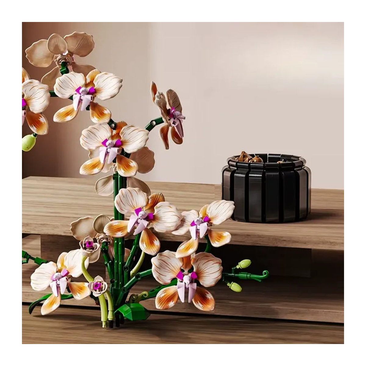 Yaafun MOC Phalaenopsis Orchideen-Baustein-Set, Kreatives DIY Blumen-Bouquet Modell aus Kunststoff, Mehrfarbig, 866 Teile - Bild 5