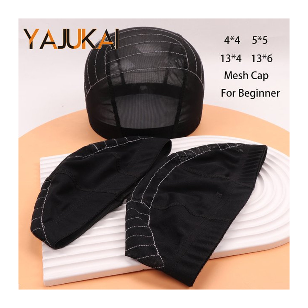 Yajukai DIY Spitze Perücken Basis Mesh Kappen für die Perückenherstellung in Weiß und Schwarz - Bild 1