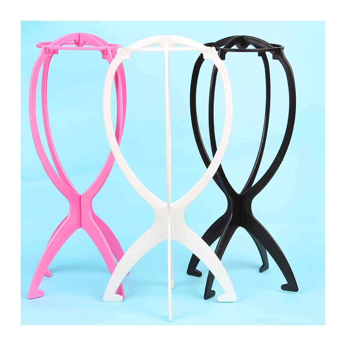 Yajukai Perückenständer aus Kunststoff in Rosa, Tragbarer Mannequin-Kopf zur Aufbewahrung und zum Display, Höhe: 36 cm, Breite: 17 cm - Bild 3