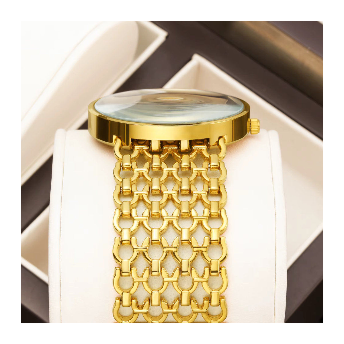YaLaLuSi Minimalistische Quarzuhr für Damen in Gold mit rundem Zifferblatt - Bild 3