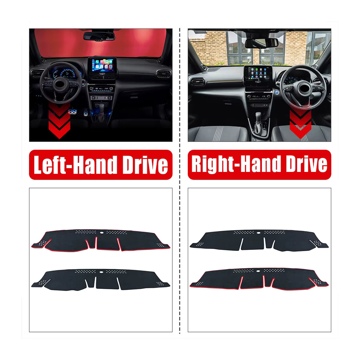 YaLumei Dashboard Abdeckung aus Textil in Schwarz für Toyota Yaris Kreuz XP210 (2020-2024) - Bild 2