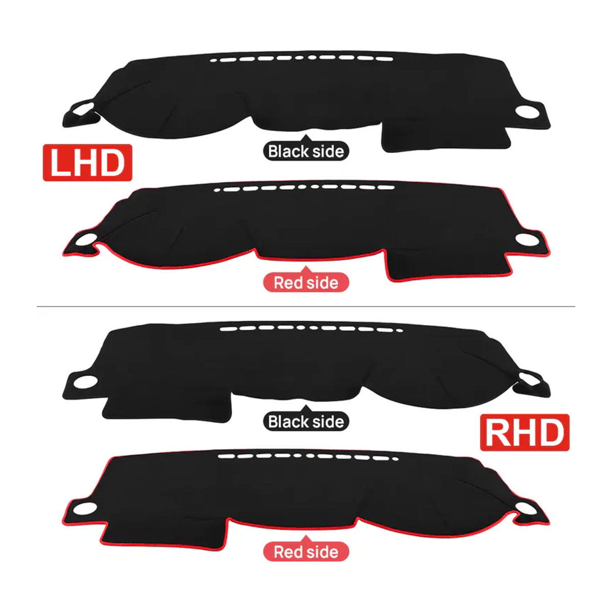 YaLumei Dashboard Abdeckung für Toyota Corolla Altis Runx Allex E120 E130 2001-2007, Sonnenschutz Pad aus Textil, Schwarz - Bild 4