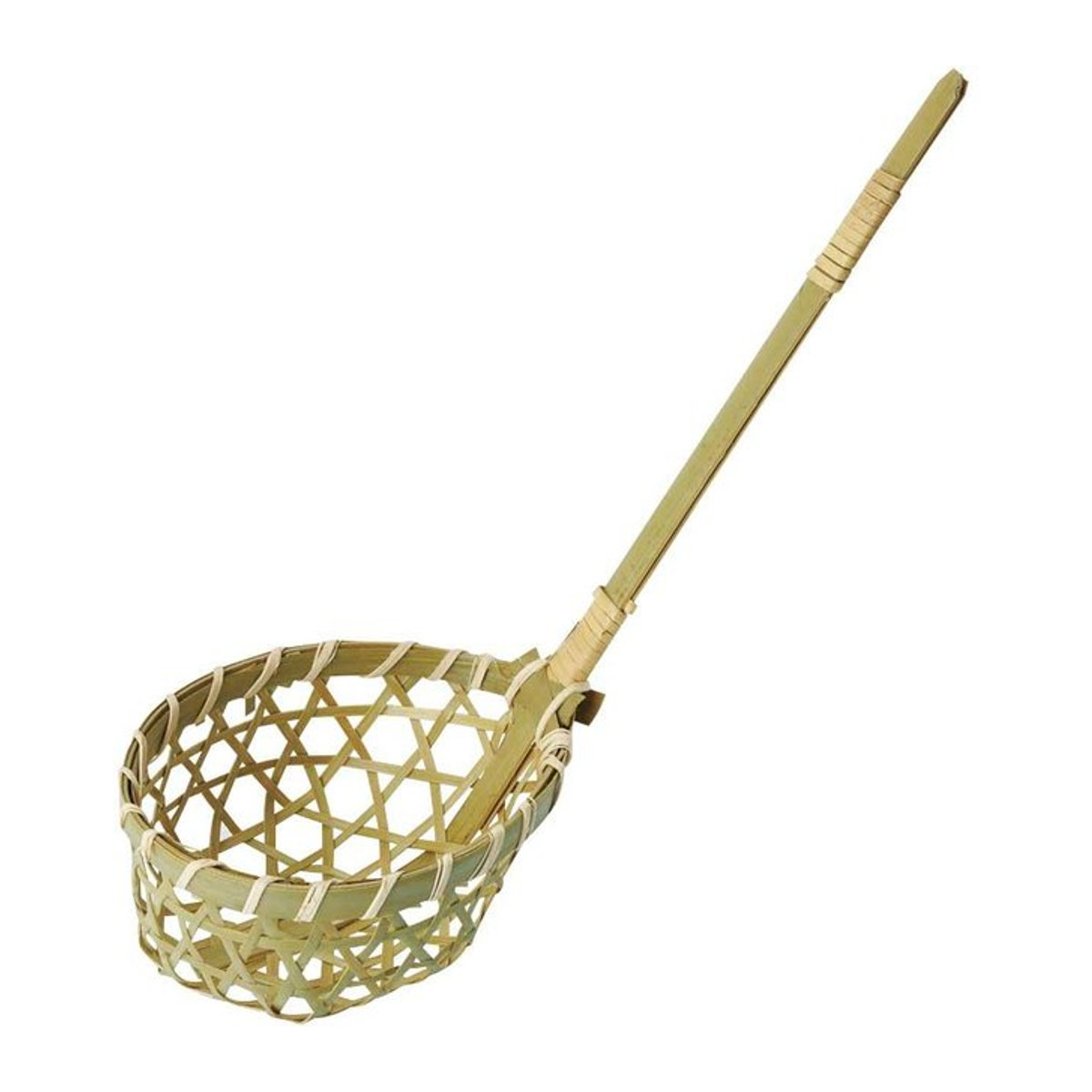 Yamako Touji Soba Korb aus Bambus, rund, beige, Höhe: 8,5 cm, Durchmesser: 4,3 cm, Griff Länge: 15,5 cm - Bild 1