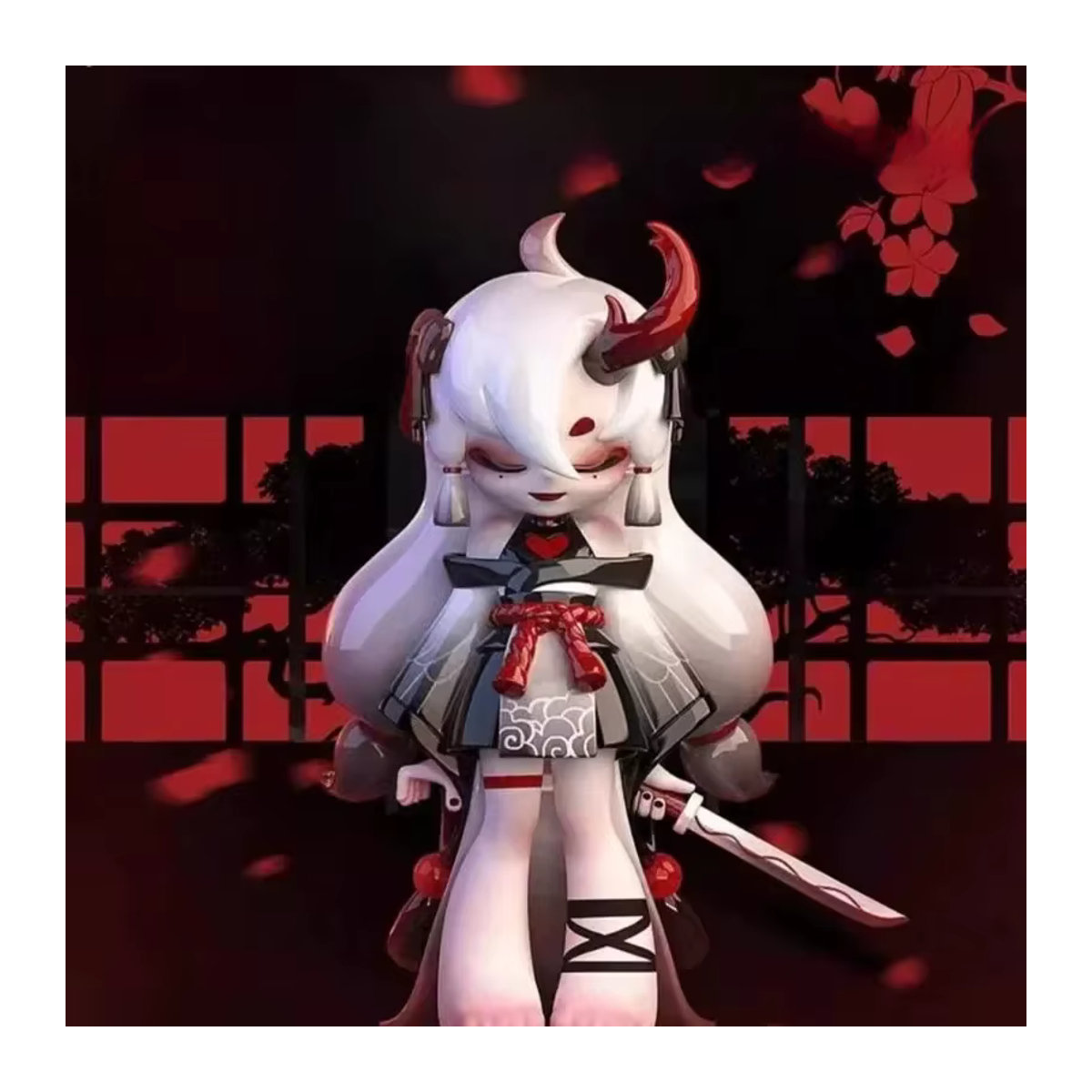 Yandere Girls Gen.2 Blind Box Remove The Label Series Anime Figur im Gothic Stil von Luo Jiujiu in Rot und Weiß - Bild 2