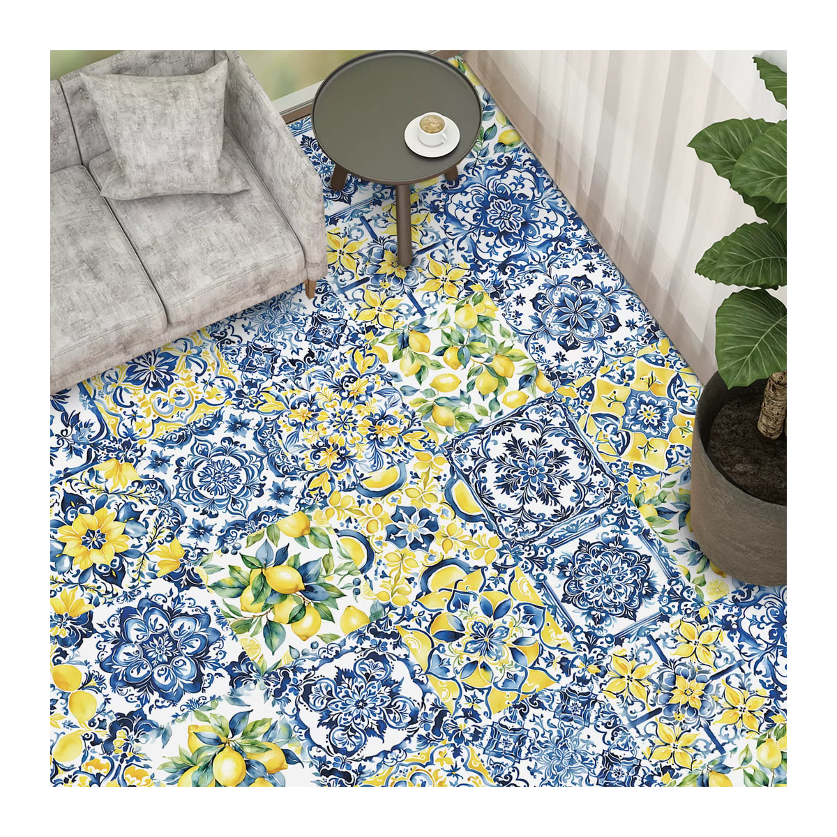 YanTin 24er Set Wandaufkleber im böhmischen Stil mit floralem Muster, rutschfeste PVC Fliesenaufkleber für Küche und Badezimmer, mehrfarbig - Bild 3