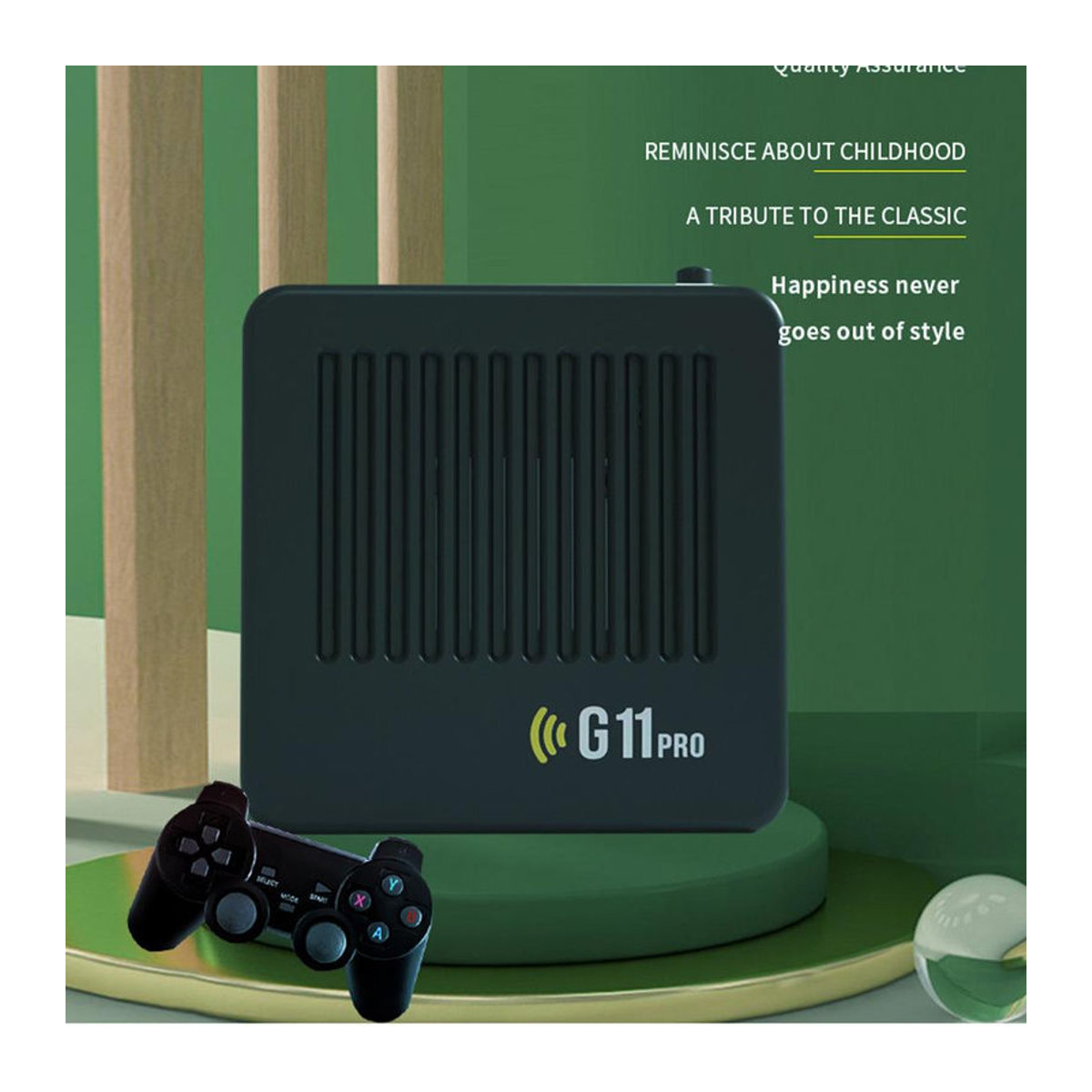 YAO JING G11 Pro Retro-Videospielkonsole mit 60000 Spielen, 4K HD TV Game Stick, kabellose Doppelcontroller, Schwarz - Bild 9