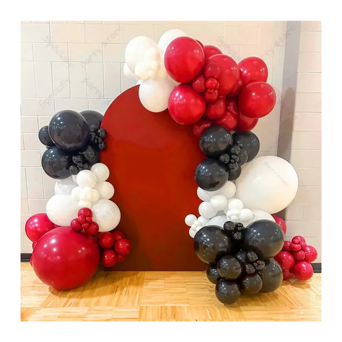 YAYB 129-teiliges Ballonbogen-Set in Schwarz und Rot für Babyparty, Geburtstag, Hochzeit oder Abschlussfeier - Bild 1