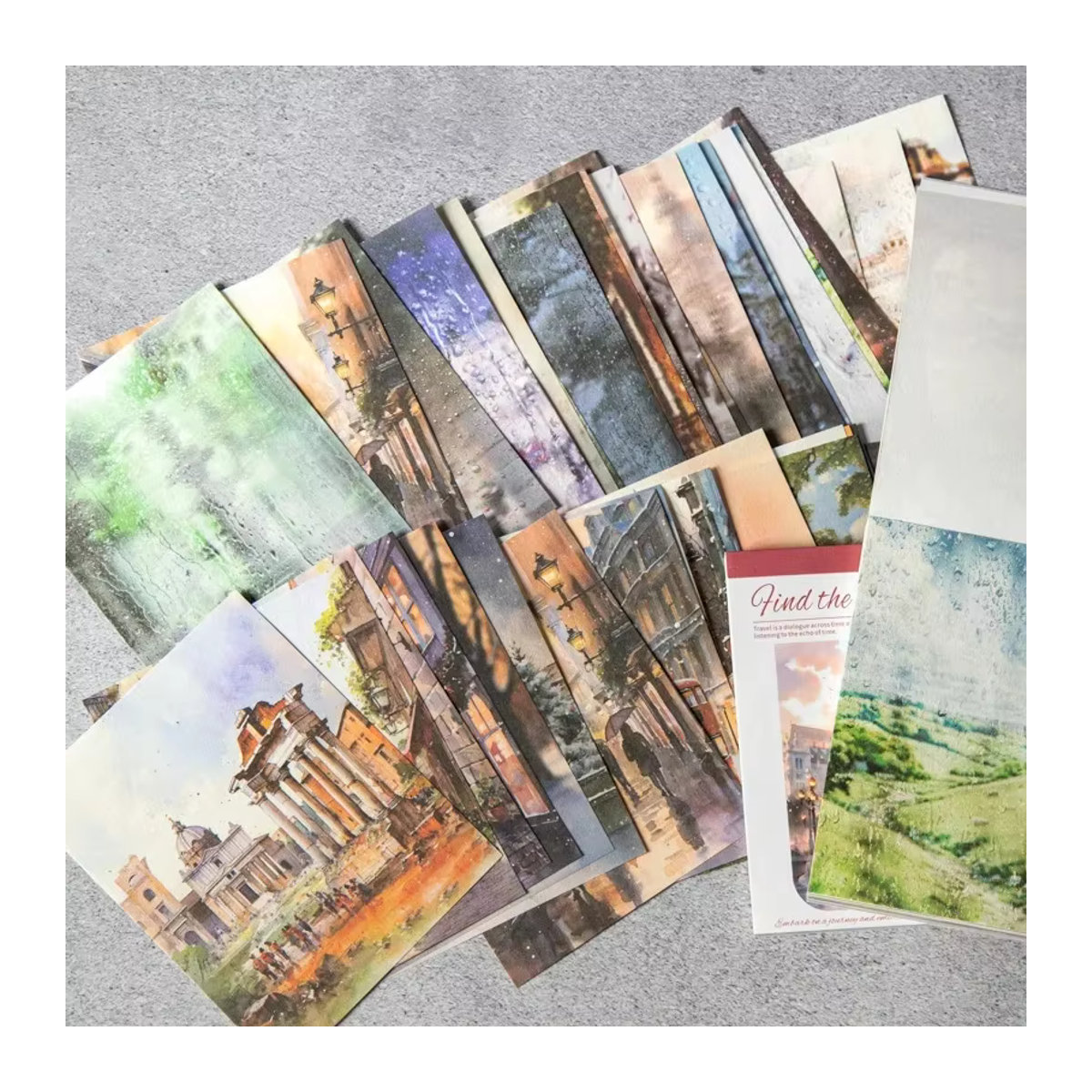 YCDBTH Dreamscape Travel Scenery Landschaftshintergrunddekoration aus Papier in 4 Stilen, mehrfarbig, rechteckig und im Hochformat - Bild 1