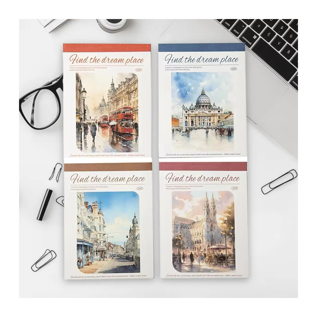YCDBTH Dreamscape Travel Scenery Landschaftshintergrunddekoration aus Papier in 4 Stilen, mehrfarbig, rechteckig und im Hochformat - Bild 2