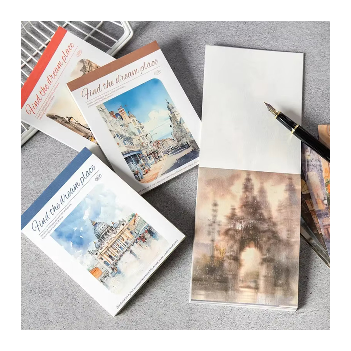 YCDBTH Dreamscape Travel Scenery Landschaftshintergrunddekoration aus Papier in 4 Stilen, mehrfarbig, rechteckig und im Hochformat - Bild 3