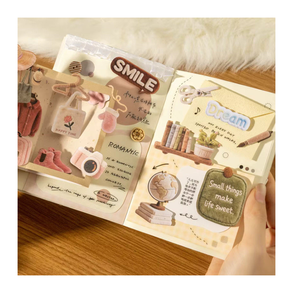 YCDBTH Plüsch-Heim-Dekor-Aufkleber-Set mit 30 Blatt in 6 Stilen, mehrfarbig, ideal für Kinder - Bild 3