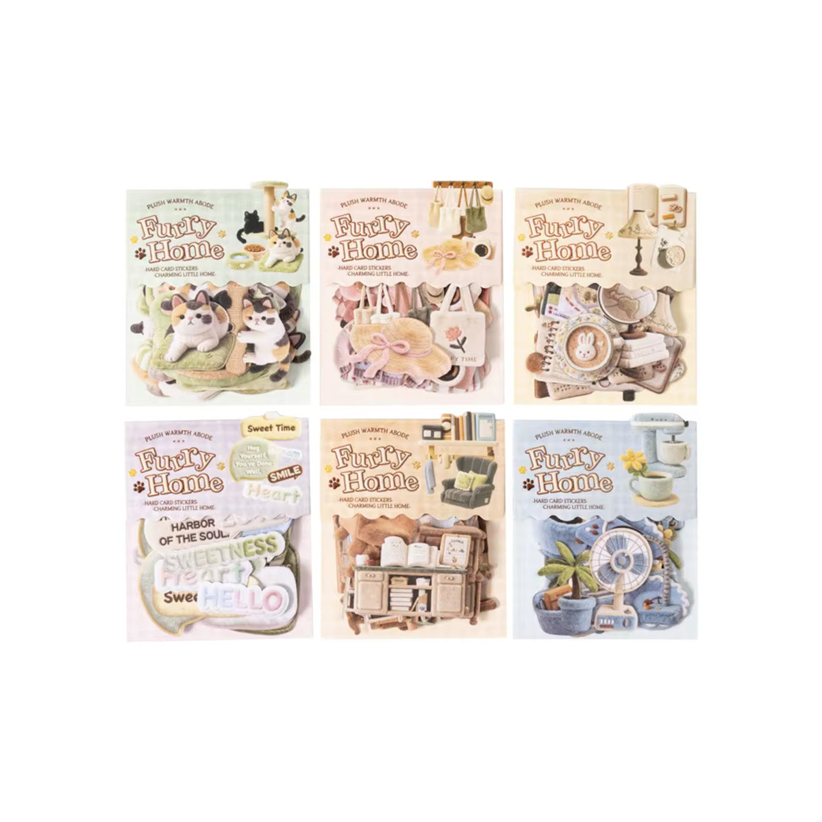YCDBTH Plüsch-Heim-Dekor-Aufkleber-Set mit 30 Blatt in 6 Stilen, mehrfarbig, ideal für Kinder - Bild 5