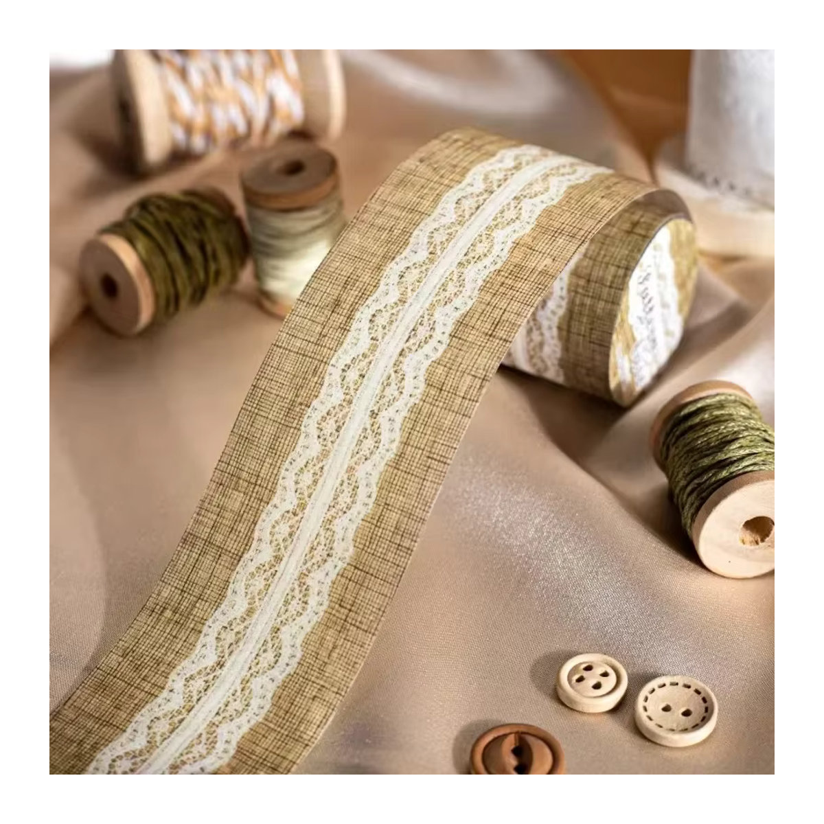 YCDBTH Spitzenstoff-Textur-Hintergrundband aus der Traumweaving-Serie, floral, mehrfarbig, Breite: 38 cm, 6 Stile - Bild 2