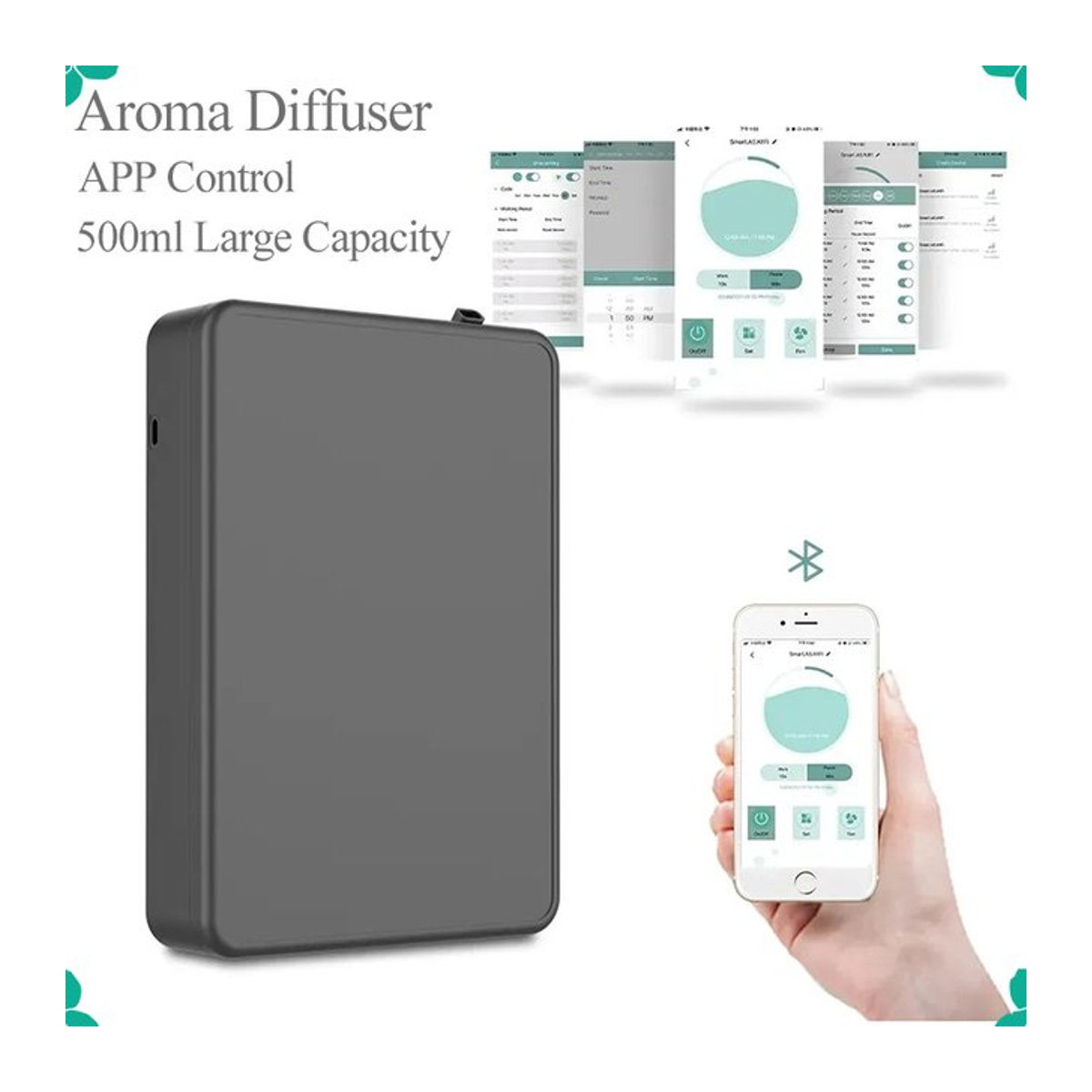 YCTMO Smart Aroma Diffusor mit Bluetooth App-Steuerung, wandmontiert, Schwarz, 500 ml - Bild 1