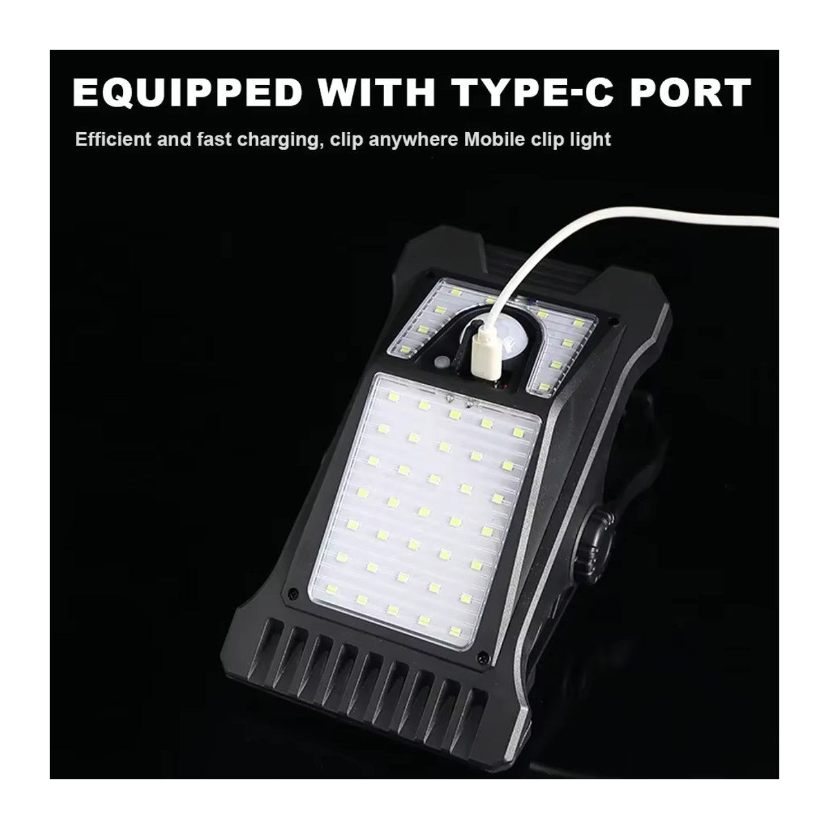 YD-19 Solar Clip Licht mit Bewegungssensor, wasserdichte LED Solarleuchte in Schwarz für Garten, Terrasse und Camping - Bild 6