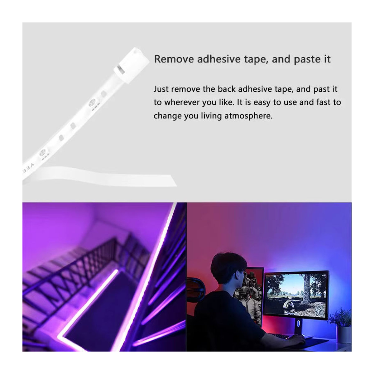 Yeelight Aurora Smart 1S Plus LED RGB Lichtleiste, bunt, WiFi-Steuerung mit App-Assistent und Homekit für dein Smart Home - Bild 4