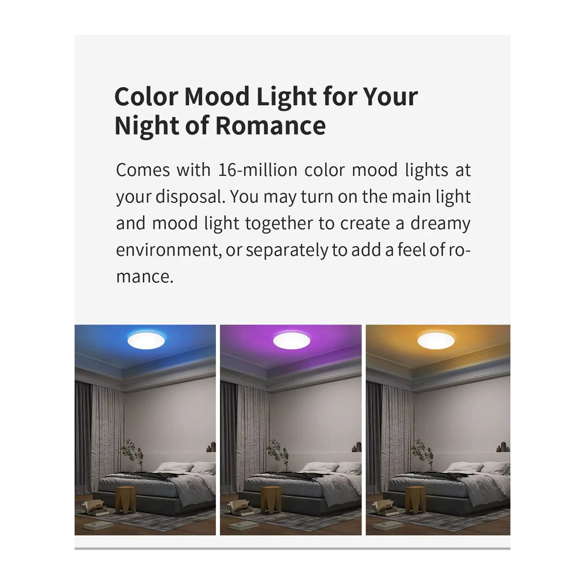 Yeelight Smart LED RGB Deckenleuchte WLAN 24W Dimmbar Ultradünn mit Sprachsteuerung Kompatibel mit App Homekit und Mi Home in Bunt und Neutralweiß - Bild 2