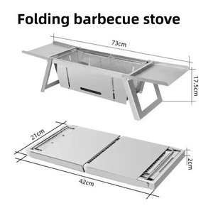 YEGBONG Edelstahl Holzkohle Grill mit Klapp-Rack für Outdoor und Haushalt