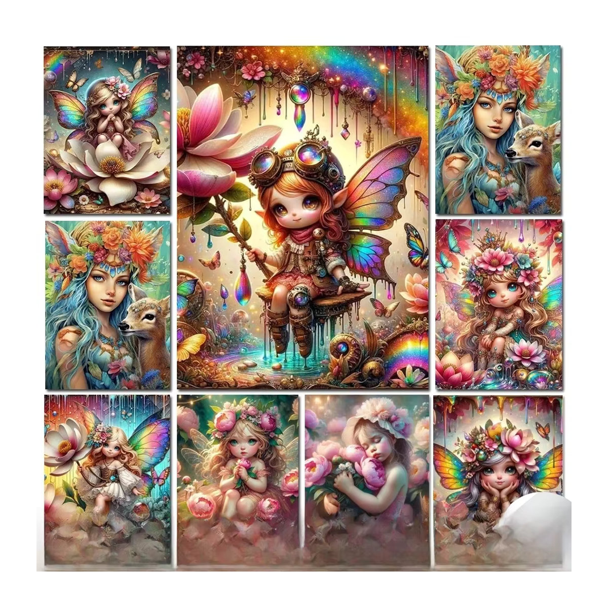 YEHUA STAR Diamond Painting Set Feenmädchen 5D Mosaik Stickerei Kit mit 120 Farben in Lila und Mehrfarbig - Bild 2
