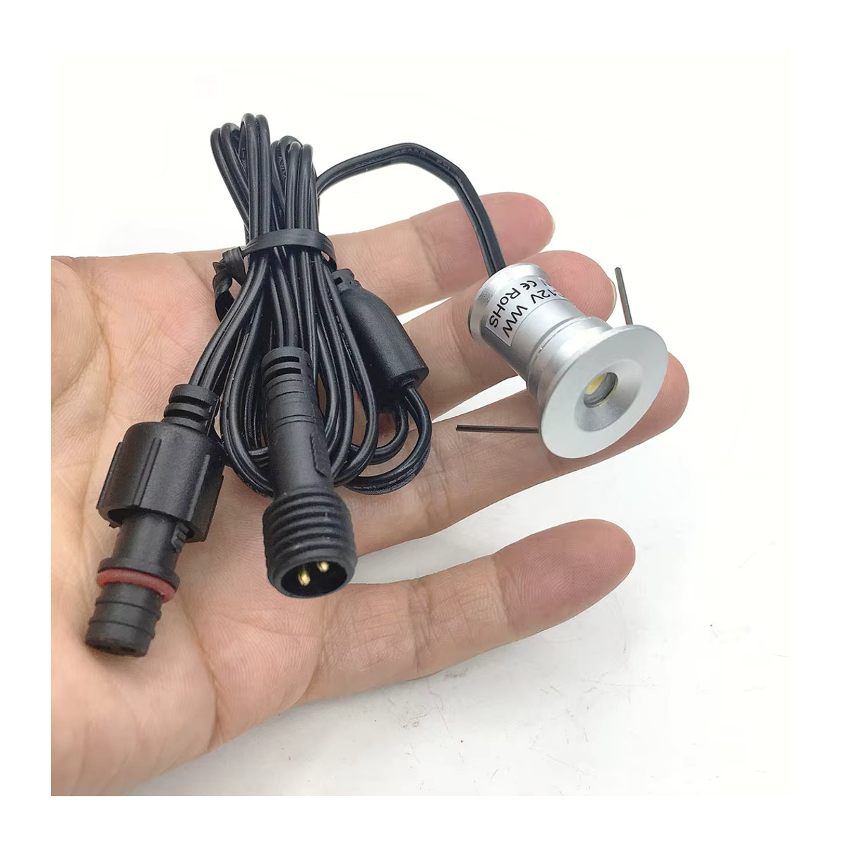 YELEDWAY LED Einbau-Unterflurleuchte IP67 Wasserdicht, 1W Outdoor Garten Spotlicht aus Aluminium in Silber - Bild 5