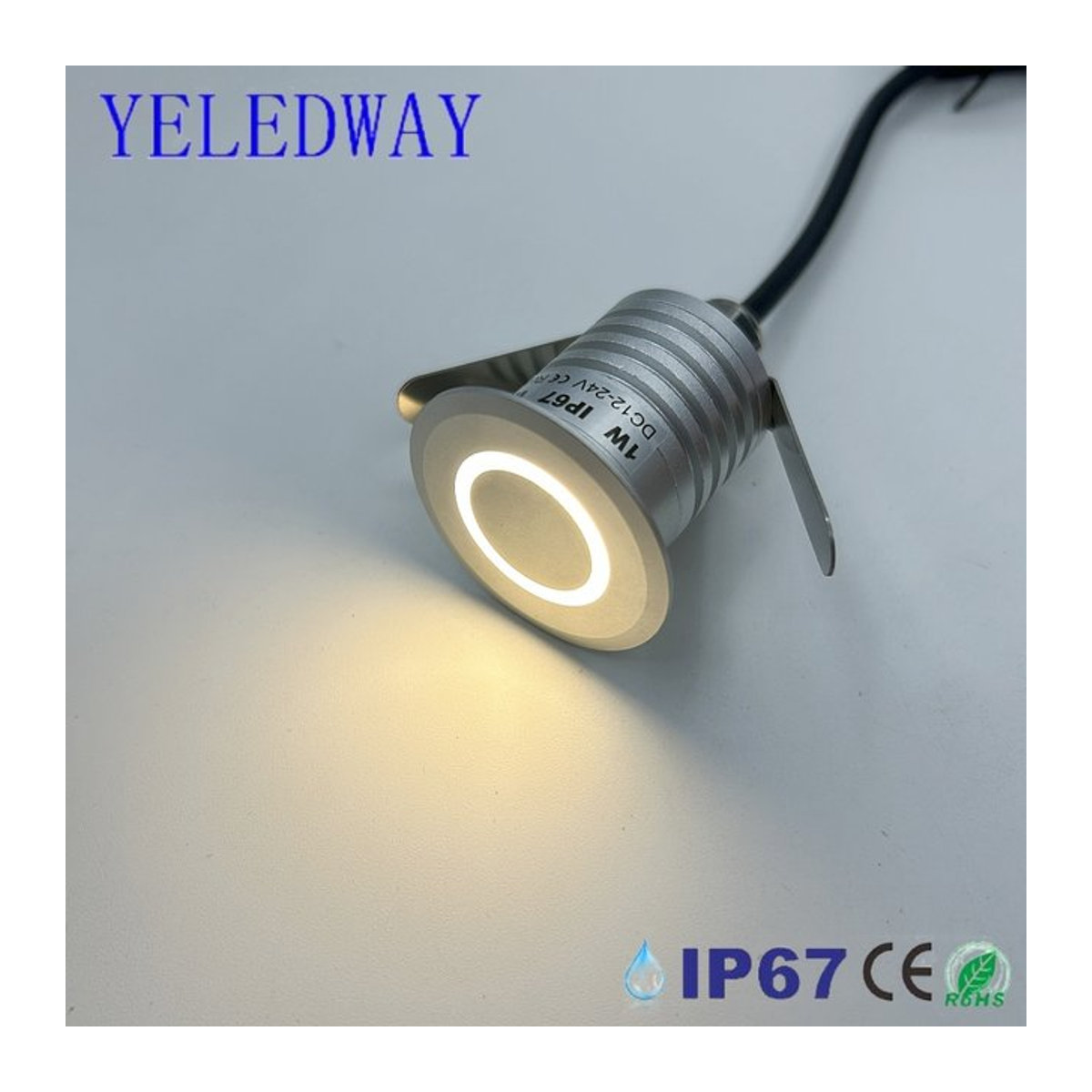 YELEDWAY LED Einbauleuchten IP67 wasserdichte Bodenstrahler aus Aluminium in Silber für Garten und Treppen - Bild 1