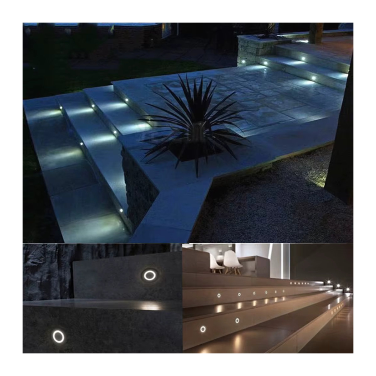 YELEDWAY LED Einbauleuchten IP67 wasserdichte Bodenstrahler aus Aluminium in Silber für Garten und Treppen - Bild 2